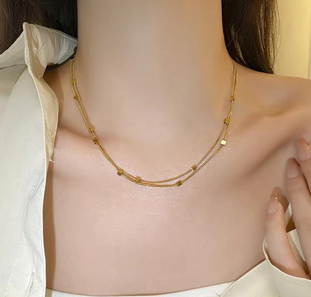 Multi Mini Cubic Anti Tarnish Necklace