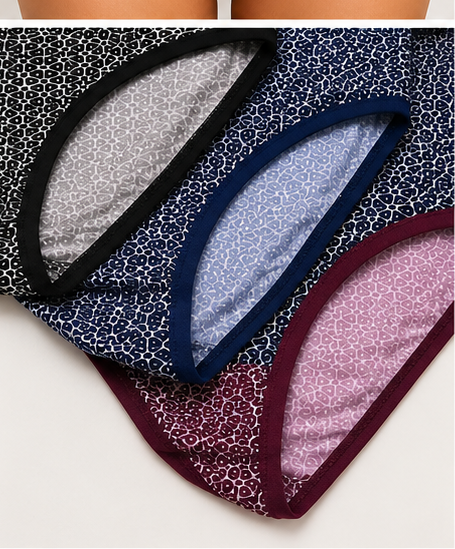 Women’s Printed Cotton Brief Panty Set – Pack of 3