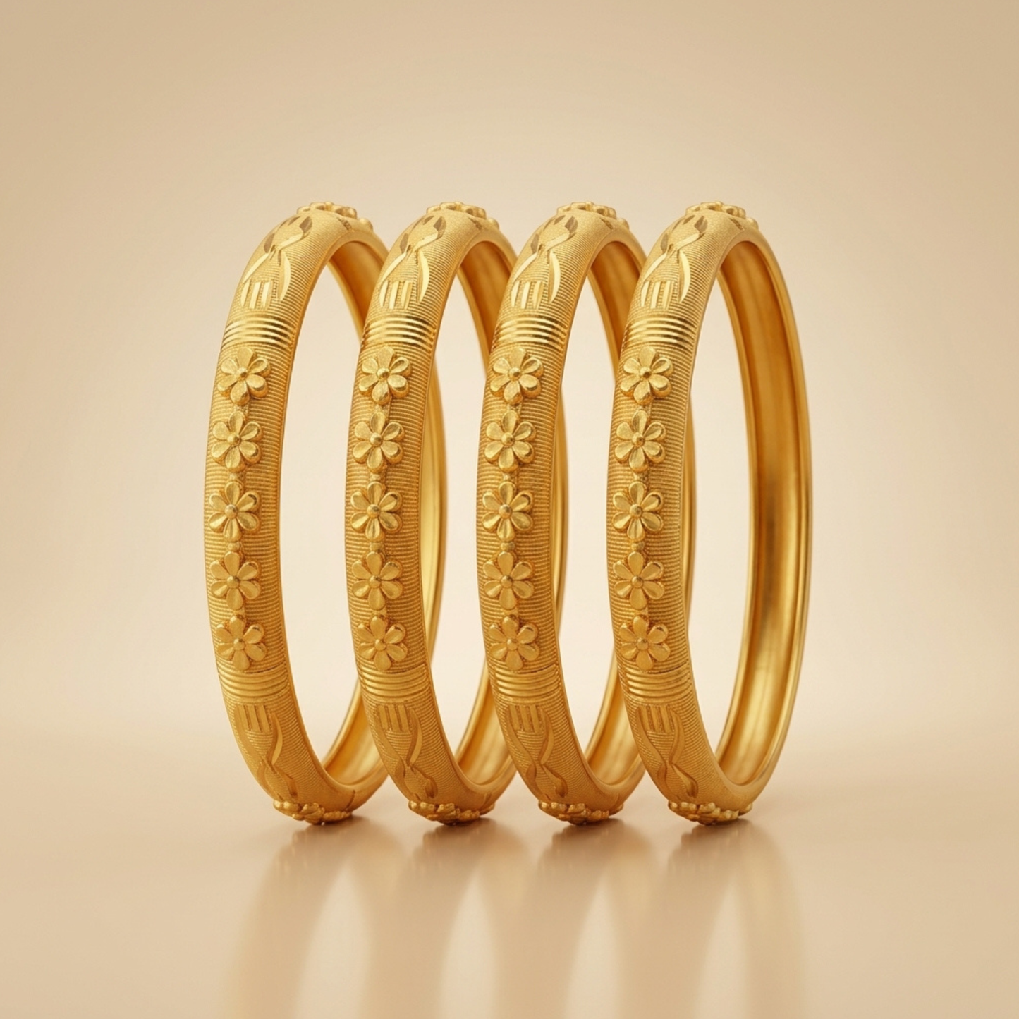 Glam Curve Bangles( pack of 4)