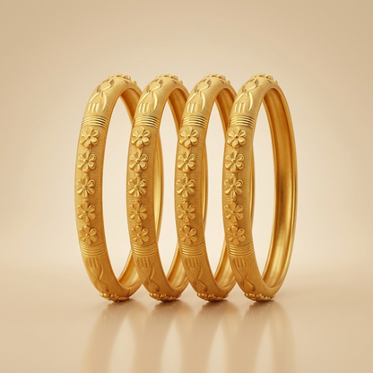 Glam Curve Bangles( pack of 4)
