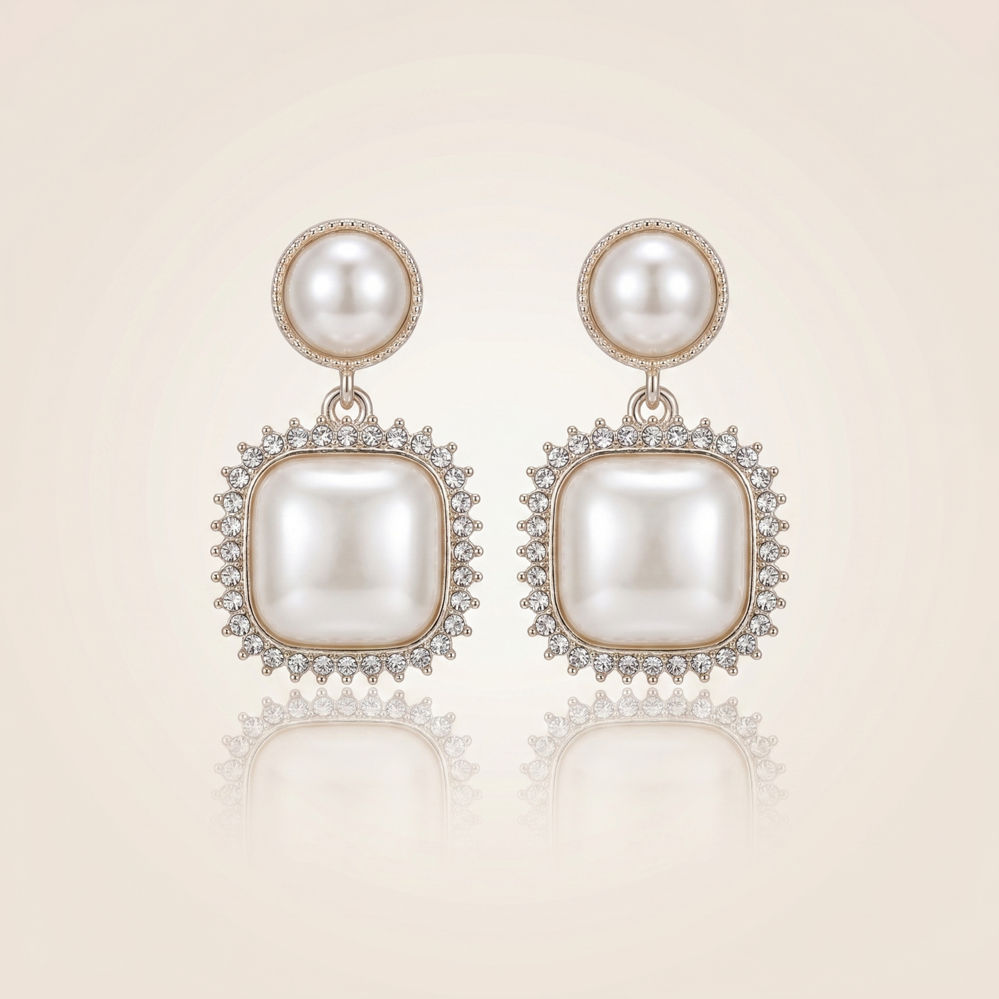 Ivory Halo Drop Earrings