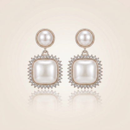 Ivory Halo Drop Earrings