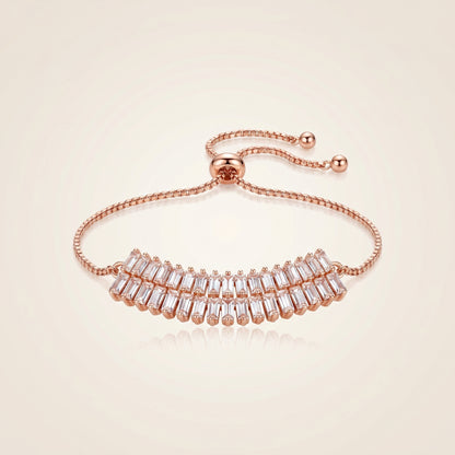 Double Baguette Line Bracelet (Rose Gold)