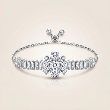 Round Flower Bracelet (Silver)