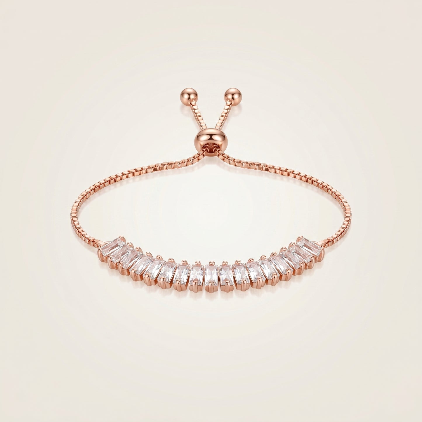 Baguette Line Bracelet (Rose Gold)