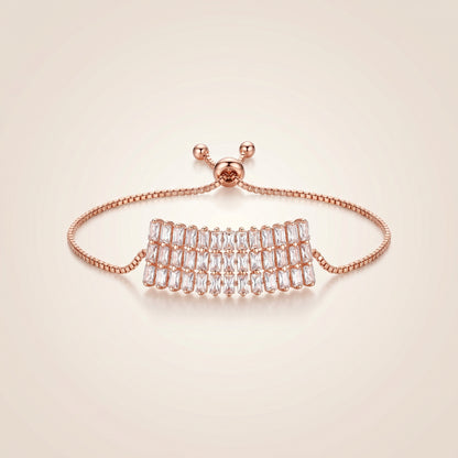 Triple Baguette Line Bracelet (Rose Gold)