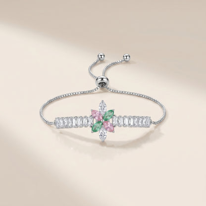 Silver Petal Line Bracelet(Multi-colour)