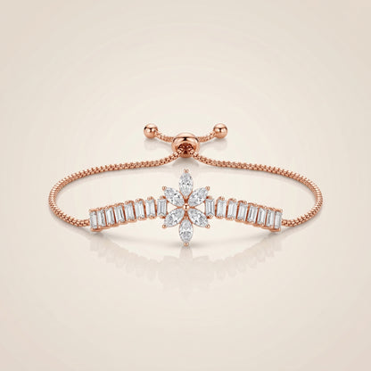 Rose Gold Petal Line Bracelet(Silver)