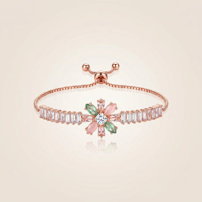 Floral Baguette Stone Bracelet(Multi-Colour)