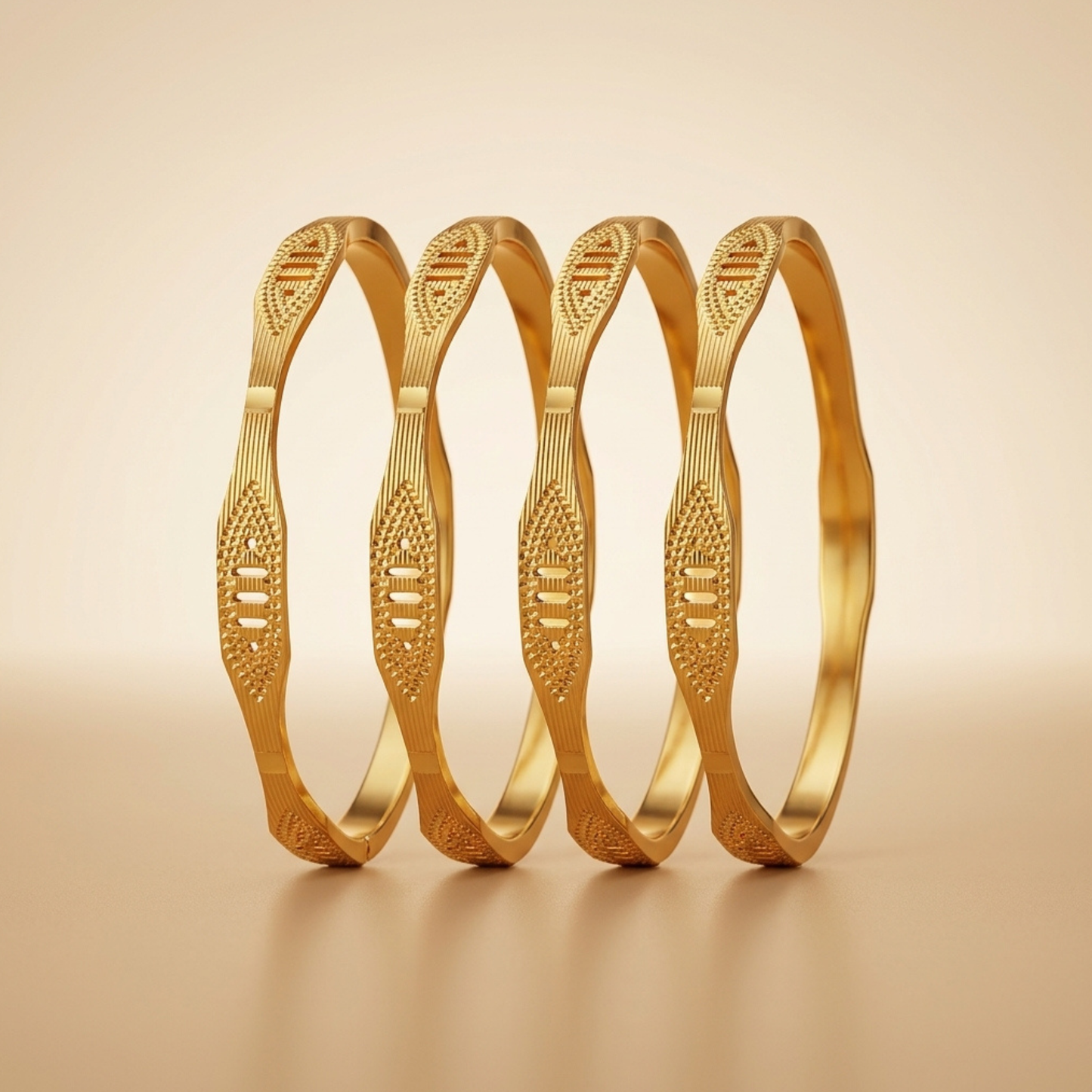 Saffron Gleam Bangles ( pack of 4)