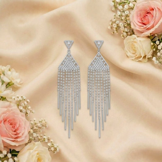 Crystal Chandelier Fringe Earrings