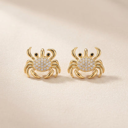 Golden Crab Earrings