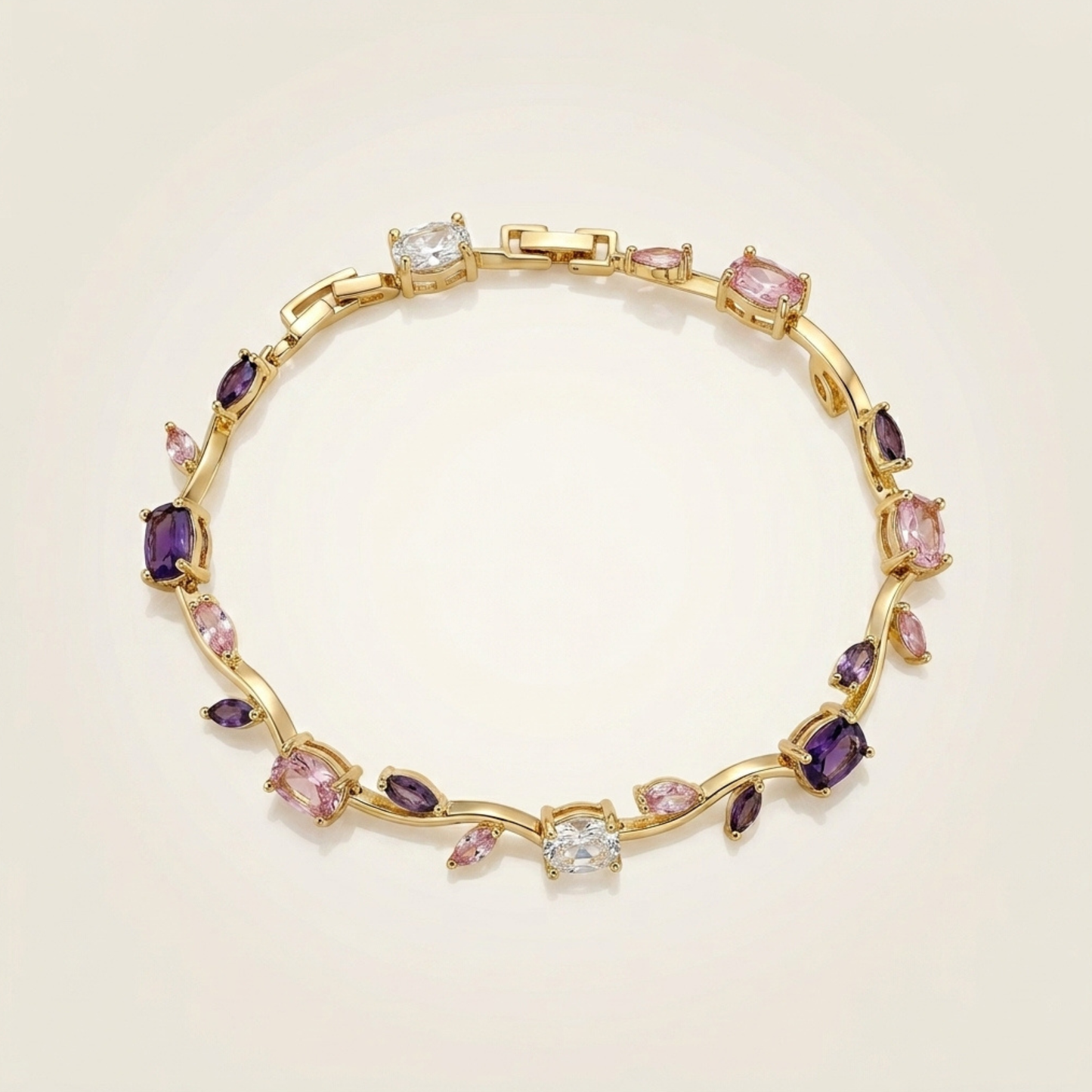 White Pink Purple Tulip Bracelet