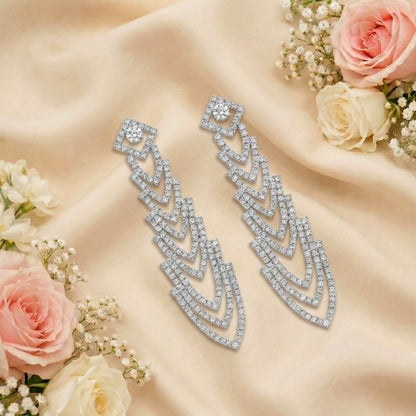 Crystal Chevron Statement Earrings
