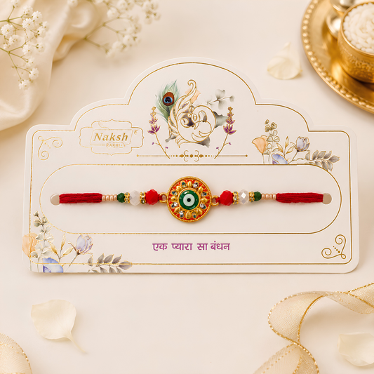 Premium Peacock Evil Eye Rakhi