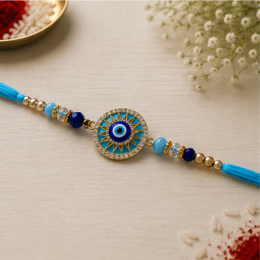 Premium Blue Evil Eye Rakhi