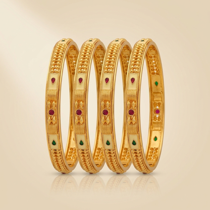 Frost Bloom Bangles ( pack of 4)