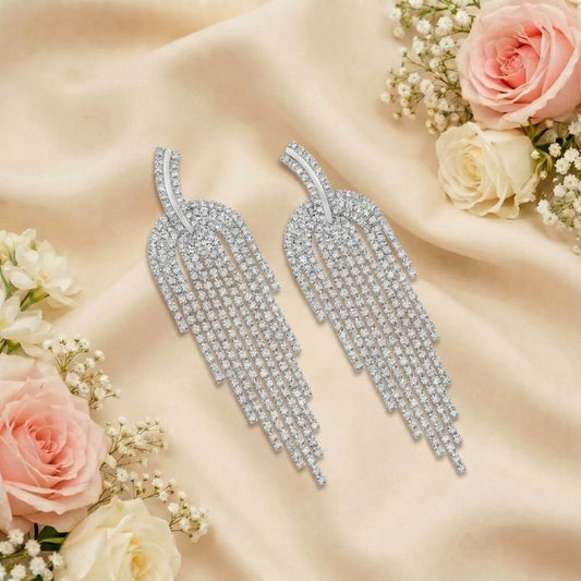 Silver Stardust Fringe Earrings