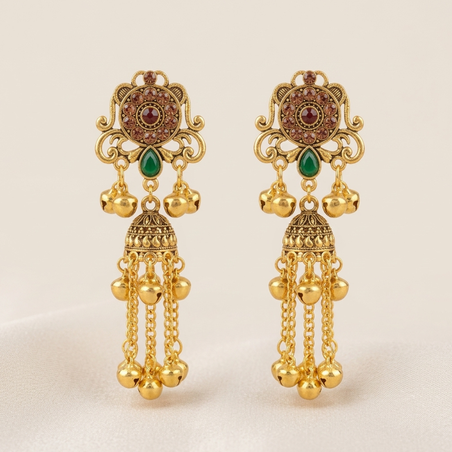 Kashmiri Royal Gold Jhumkas