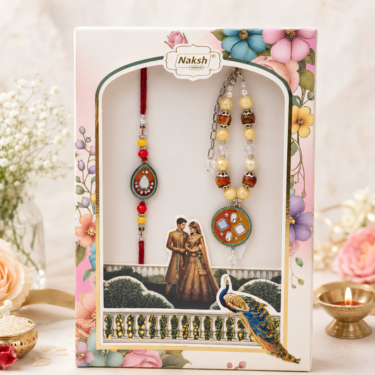Premium  Beaded Rakhi Combo Set