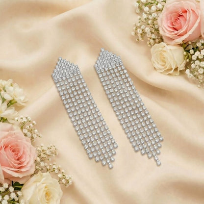 Crystal Curtain Drop Earrings