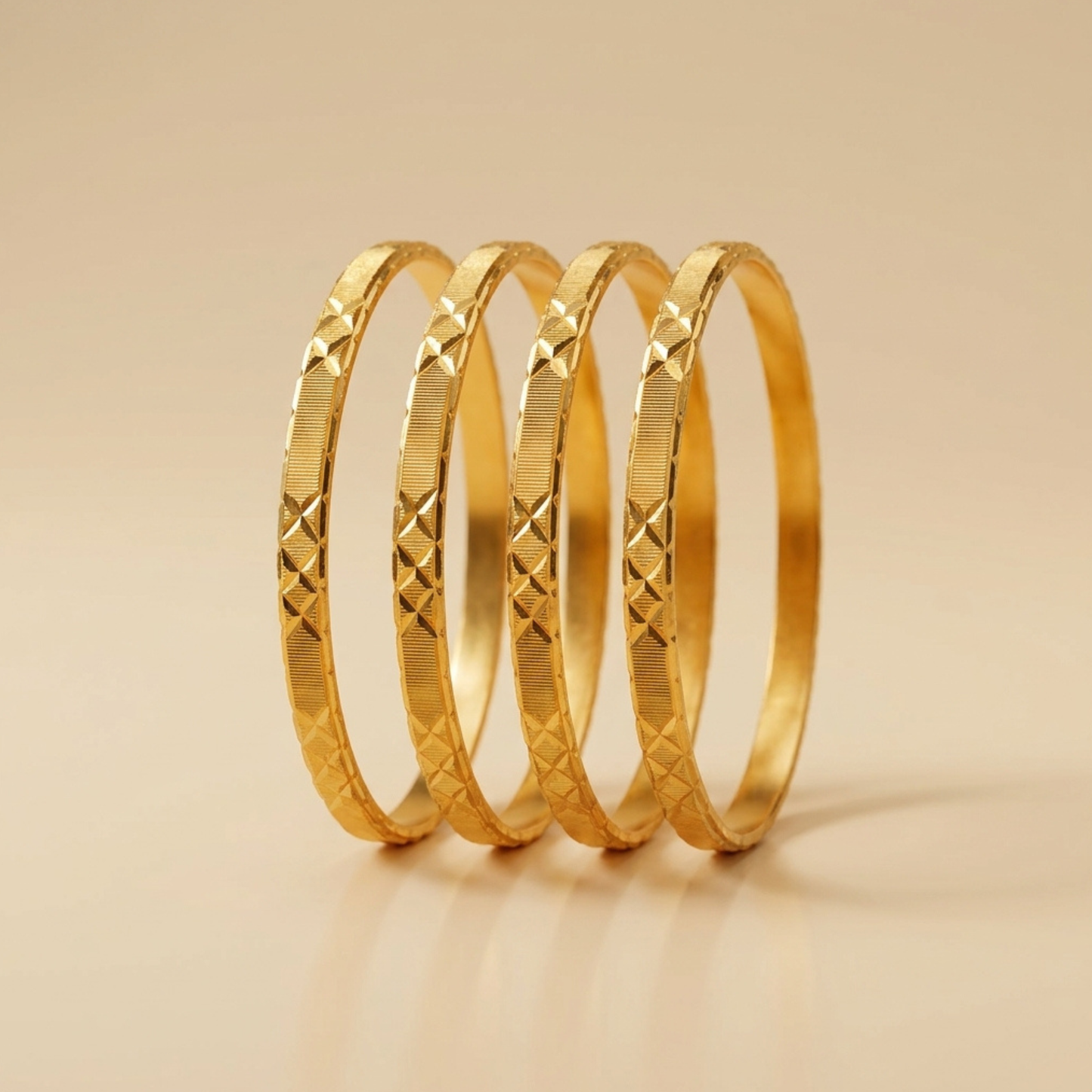 Golden Glam Bangles ( Set of 4 )