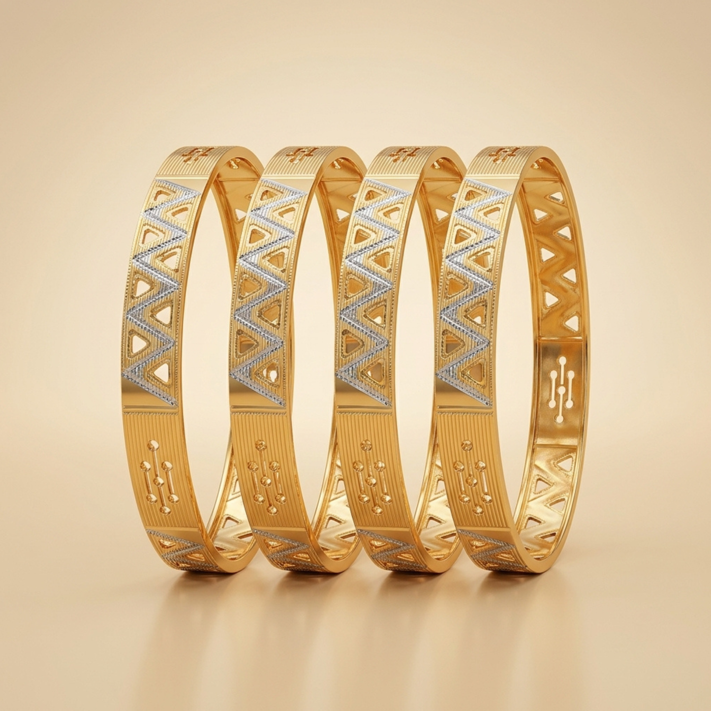 Ivory Pulse Bangles ( pack of 4)