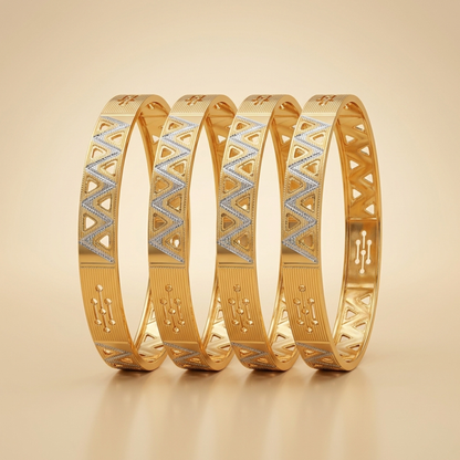 Ivory Pulse Bangles ( pack of 4)