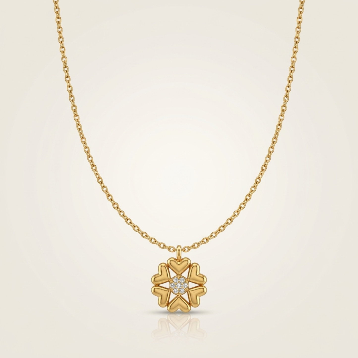 Heart Flower Charm Pendant