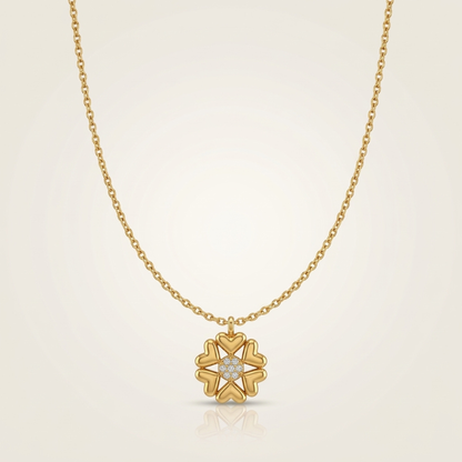 Heart Flower Charm Pendant