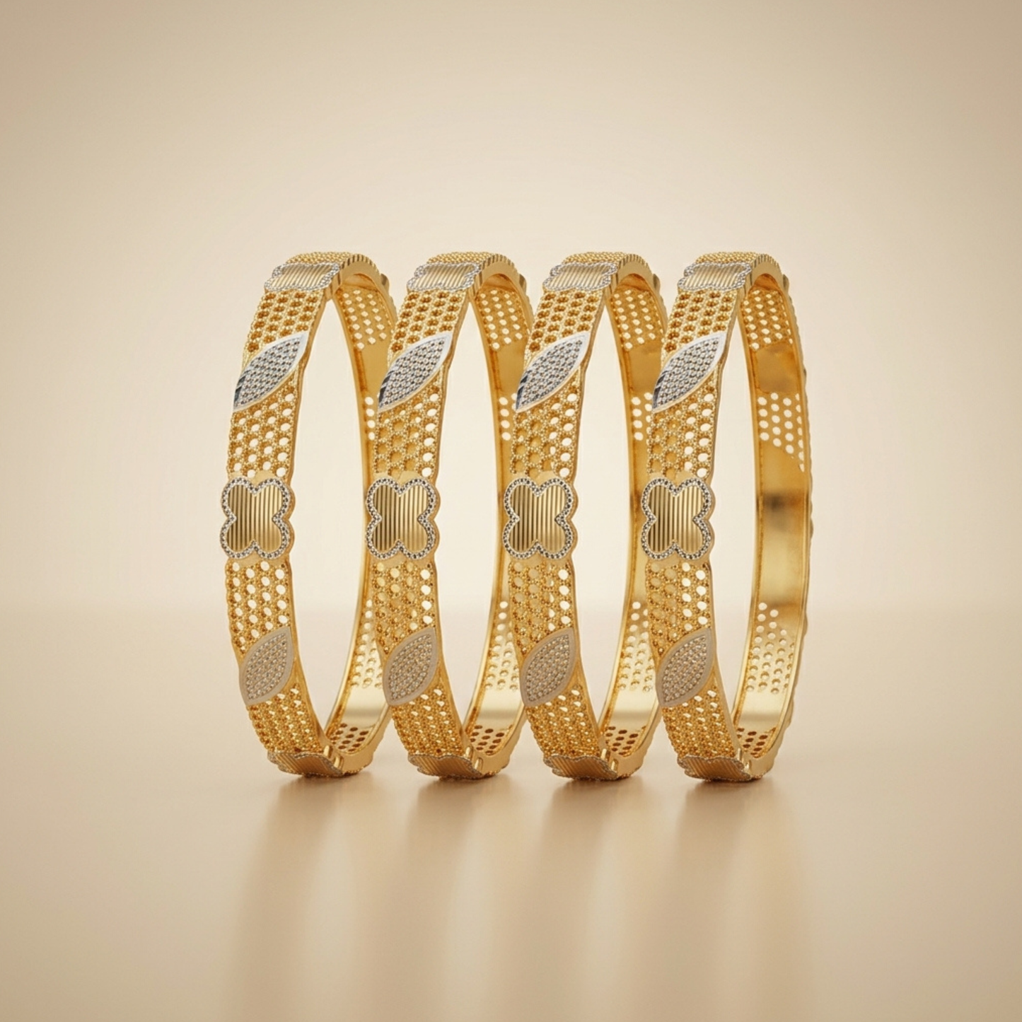 Pearl Fusion Bangles ( pack of 4)