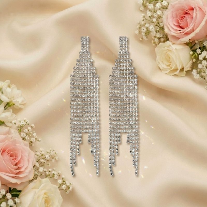 Crystal Rainfall Drop Earrings