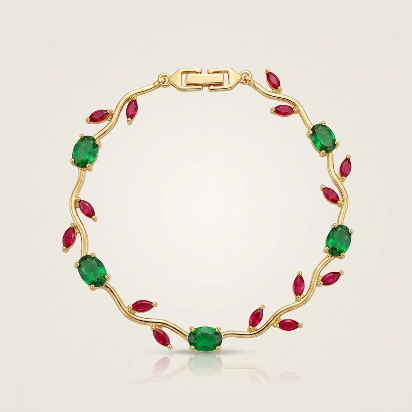 Green Red Tulip Bracelet