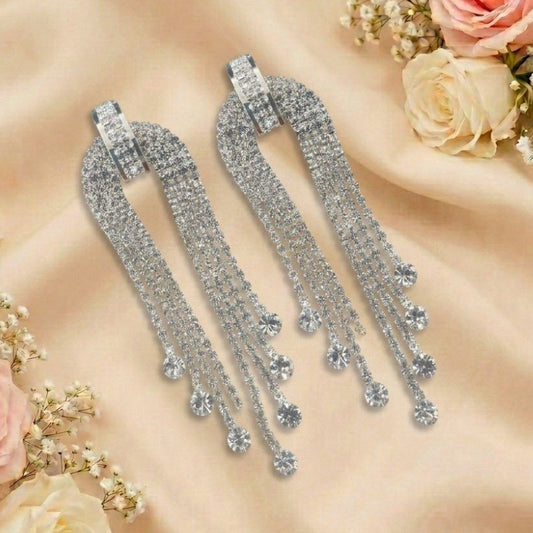 Crystal Stardust Tassel Earrings