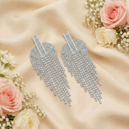 Crystal Cascade Fringe Earrings