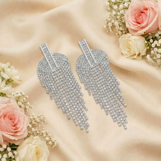 Crystal Cascade Fringe Earrings