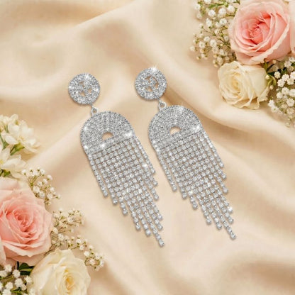 Crystal Fringe Statement Earrings