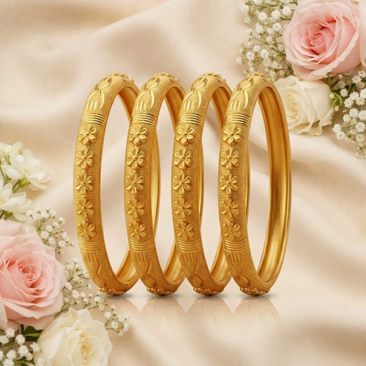 Glam Curve Bangles( pack of 4)