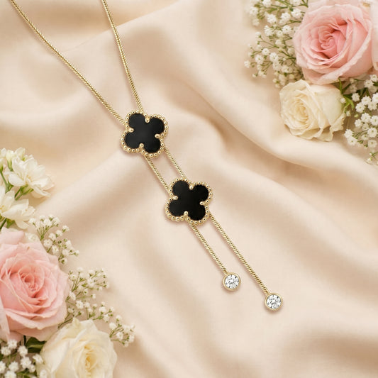 Noir Clover Cascade Pendant