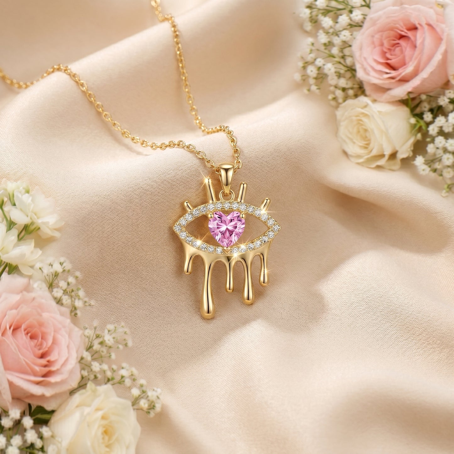 Evil Eye Heart Pendant