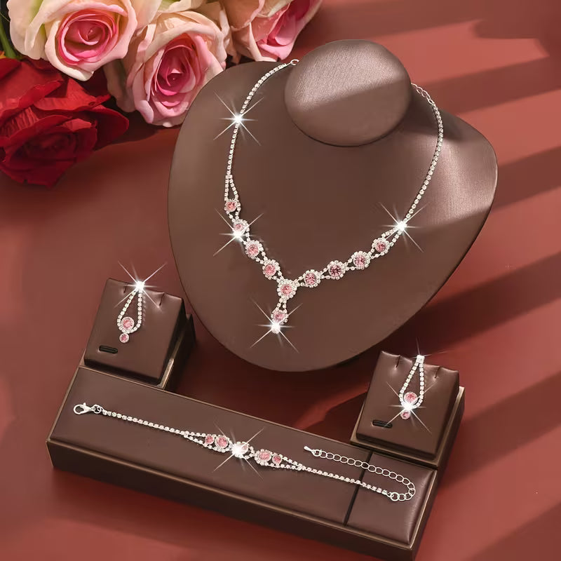 Jewelry Set- Three-piece (pink)