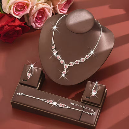 Jewelry Set- Three-piece (pink)
