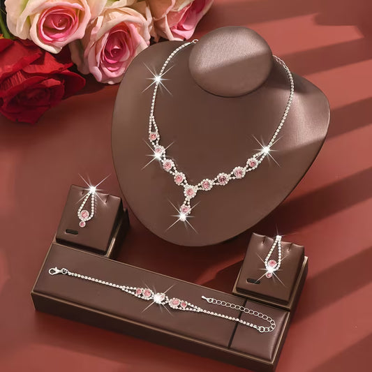 Jewelry Set- Three-piece (pink)
