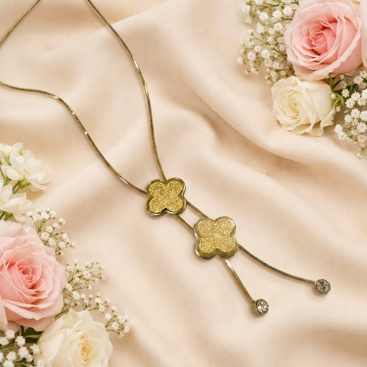 Twin Blossom Drop Pendant