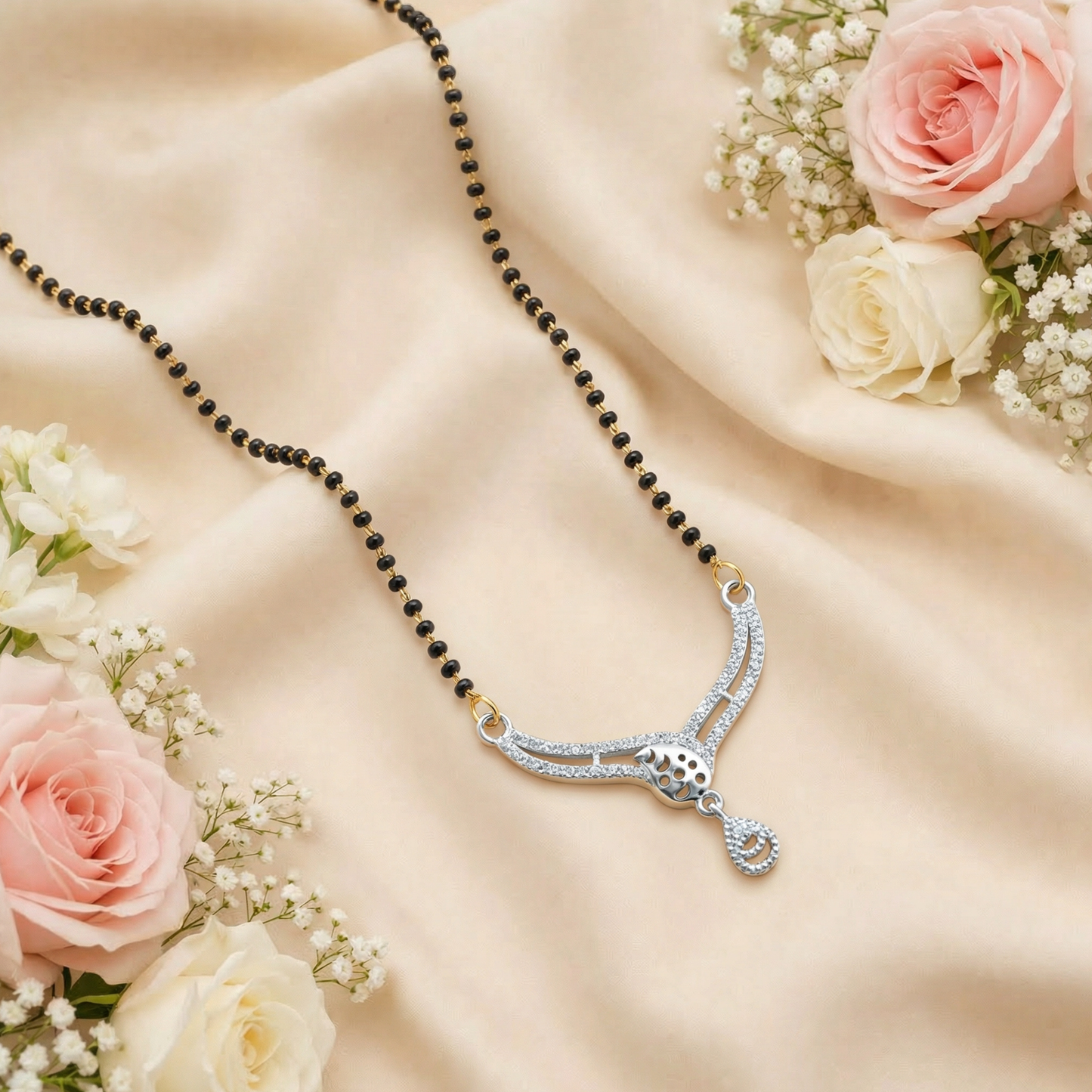 Silver Curve Mangalsutra
