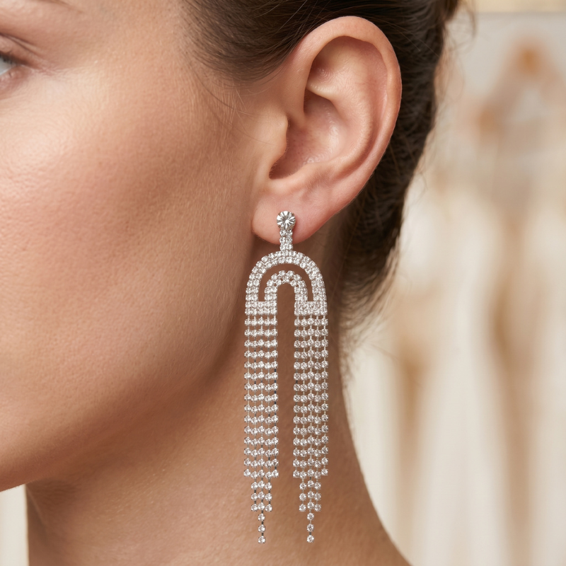 Crystal Arch Cascade Earrings