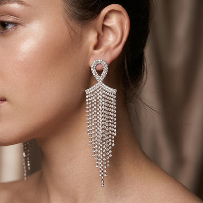 Twilight Tassel Crystal Earrings