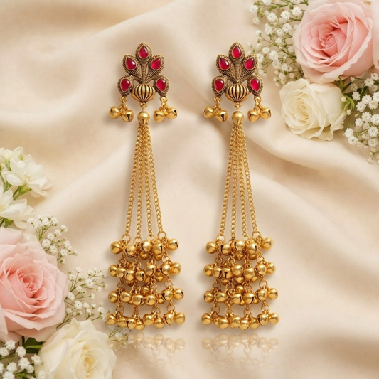 Kashmiri Royal Red Jhumkas