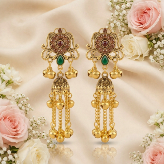 Kashmiri Royal Gold Jhumkas