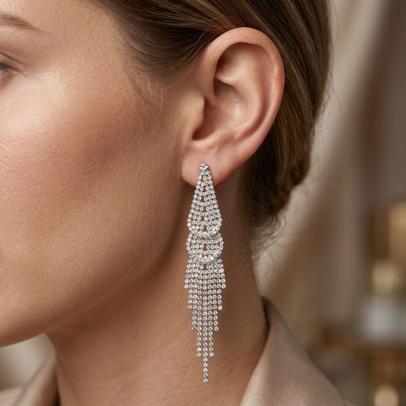 Crystal Cascade Chandelier Earrings